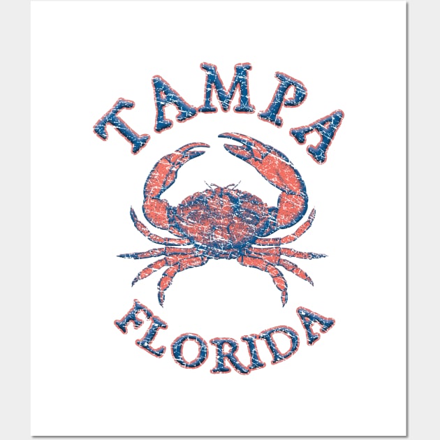 Tampa, Florida, with Stone Crab on Wind Rose (Two-Sided) Wall Art by jcombs